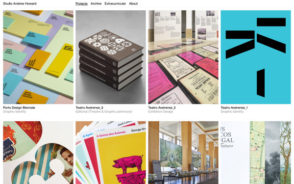 Studio Andrew Howard website screenshot