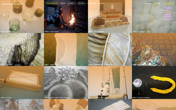 The Archive of Vibrant Matter website screenshot