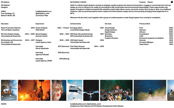 Pili Valdivia website screenshot