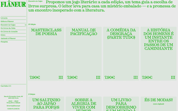 Flâneur website screenshot