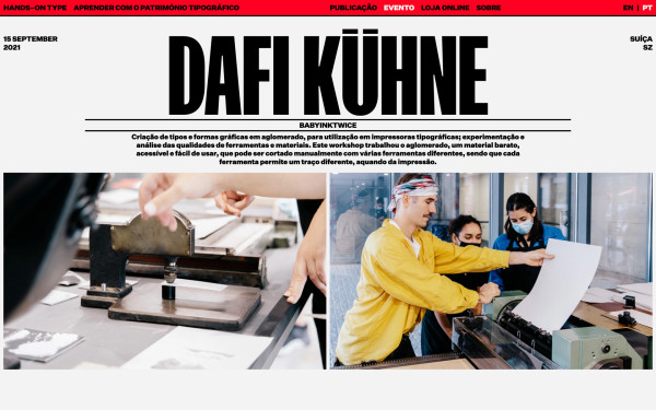 Hands–On Type website screenshot