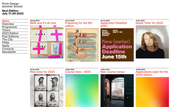 Porto Design Summer School website screenshot