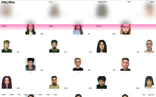 Prima website screenshot