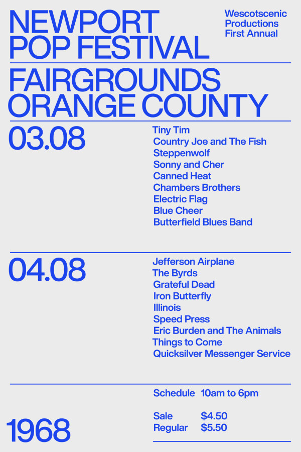 Typographic poster from Newport Pop Festival 1968 (2019)