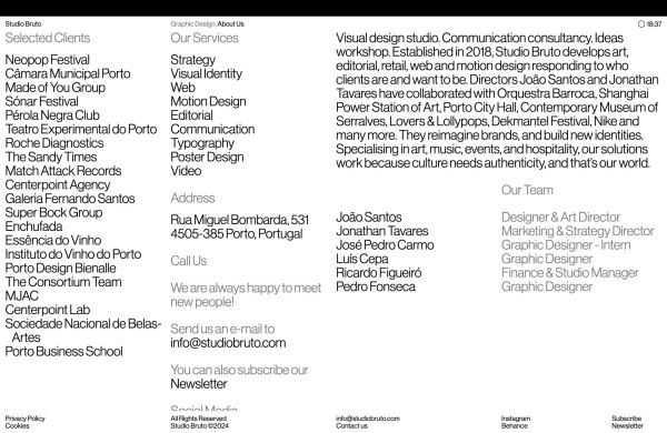 Studio Bruto website screenshot